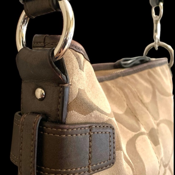 Coach Brown Signature Crossbody Bag with Chain Detail - Picture 5 of 10